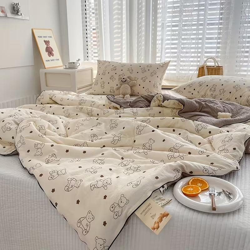 Soja Quilt | Soybean Fiber Cooling Comforter, Sustainable Bedding, Silky Breathable Summer Quilt - Dean Bear