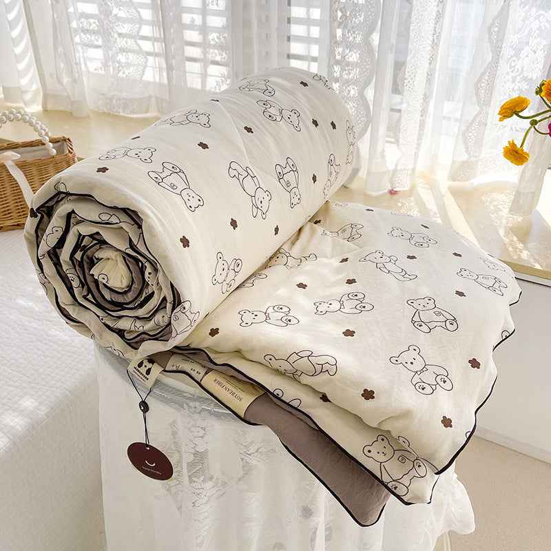 Soja Quilt | Soybean Fiber Cooling Comforter, Sustainable Bedding, Silky Breathable Summer Quilt - Dean Bear