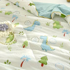 Soja Quilt | Soybean Fiber Cooling Comforter, Sustainable Bedding, Silky Breathable Summer Quilt - Dinosaur Planet