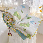 Soja Quilt | Soybean Fiber Cooling Comforter, Sustainable Bedding, Silky Breathable Summer Quilt - Dinosaur Planet