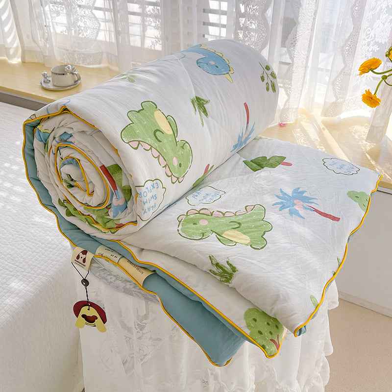 Soja Quilt | Soybean Fiber Cooling Comforter, Sustainable Bedding, Silky Breathable Summer Quilt - Dinosaur Planet