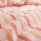 Soleil Stripe Set | Washed Cotton Duvet Cover - Soft Breathable Wide Stripe Bedding Set - Blush Pink and White Stripes