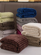 Velour Throw | Rabbit Fleece Throw Blanket - Double-Sided Plush Warm Throw, Luxury Layering Blanket