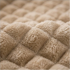 Velour Throw | Rabbit Fleece Throw Blanket - Double-Sided Plush Warm Throw, Luxury Layering Blanket - Beige Color