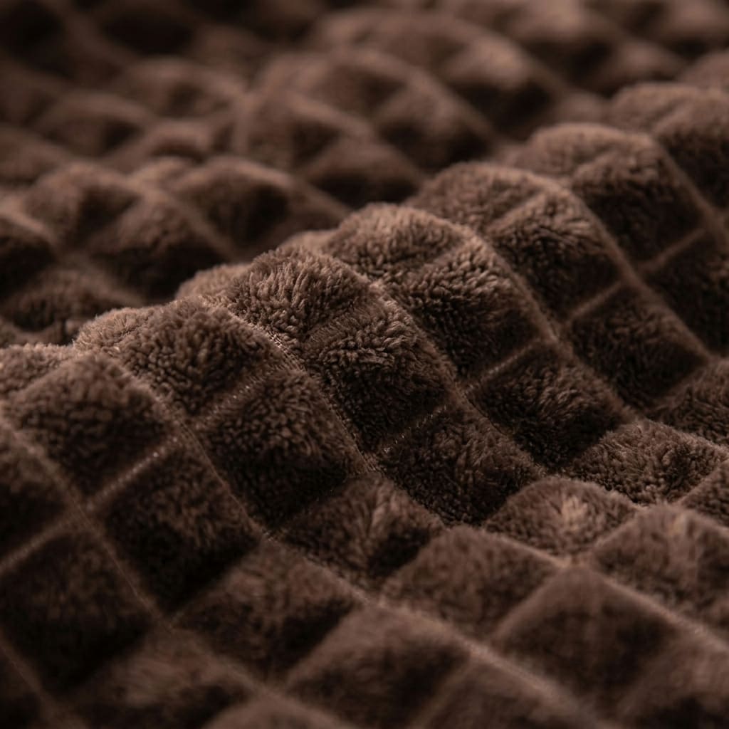 Velour Throw | Rabbit Fleece Throw Blanket - Double-Sided Plush Warm Throw, Luxury Layering Blanket - Dark Brown Color