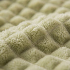 Velour Throw | Rabbit Fleece Throw Blanket - Double-Sided Plush Warm Throw, Luxury Layering Blanket - Muted Green Color