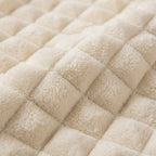 Velour Throw | Rabbit Fleece Throw Blanket - Double-Sided Plush Warm Throw, Luxury Layering Blanket - Off White Color