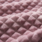 Velour Throw | Rabbit Fleece Throw Blanket - Double-Sided Plush Warm Throw, Luxury Layering Blanket - Pink Color