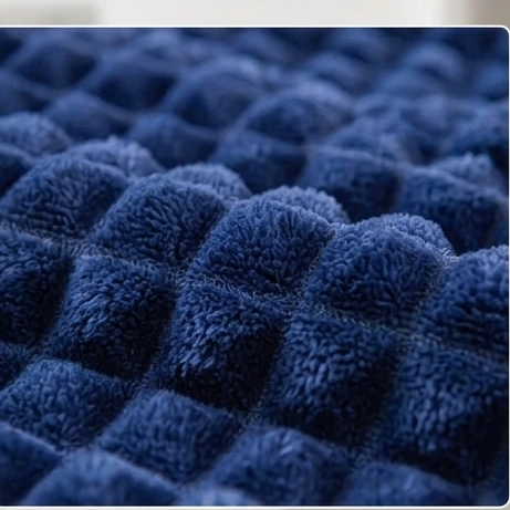 Velour Throw | Rabbit Fleece Throw Blanket - Double-Sided Plush Warm Throw, Luxury Layering Blanket - Royal Blue Color