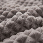 Velour Throw | Rabbit Fleece Throw Blanket - Double-Sided Plush Warm Throw, Luxury Layering Blanket - Silver Color