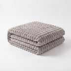 Velour Throw | Rabbit Fleece Throw Blanket - Double-Sided Plush Warm Throw, Luxury Layering Blanket - Silver Color