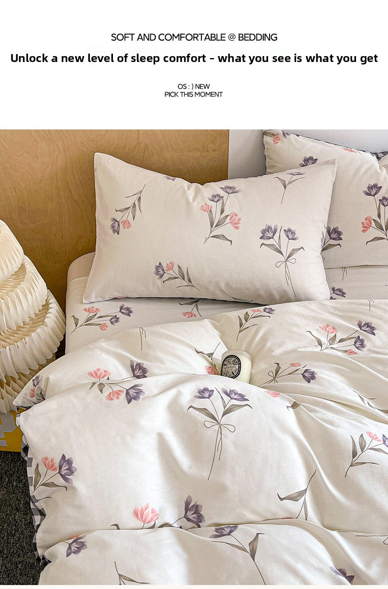 Cotton Bedding Set - Soft Breathable Premium 4-Piece Bed Sheet Set