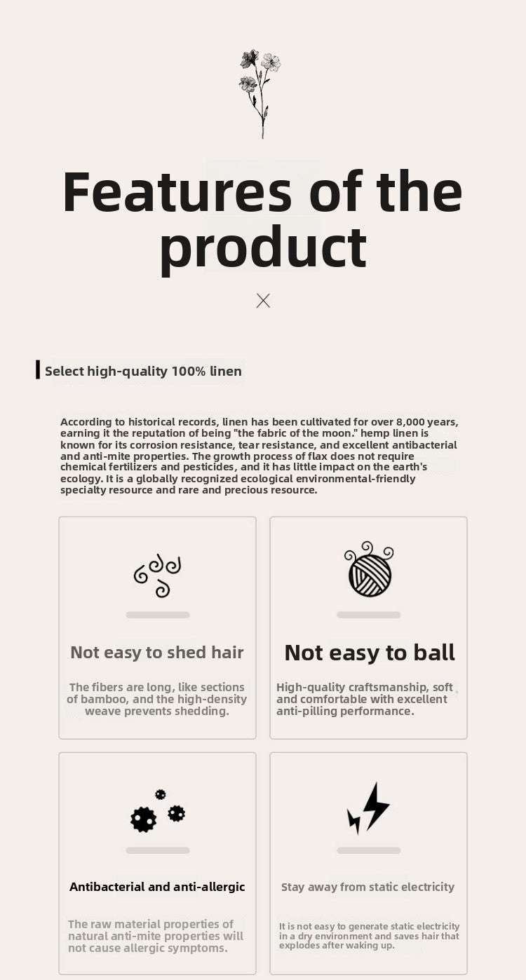 100% French Linen 4 Piece Duvet Cover Set - Luxury Washed Linen Bedding with Fitted Sheet