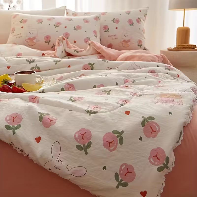 Lightweight Soybean Fiber Summer Quilt - Double-Layer Cotton Cooling Comforter