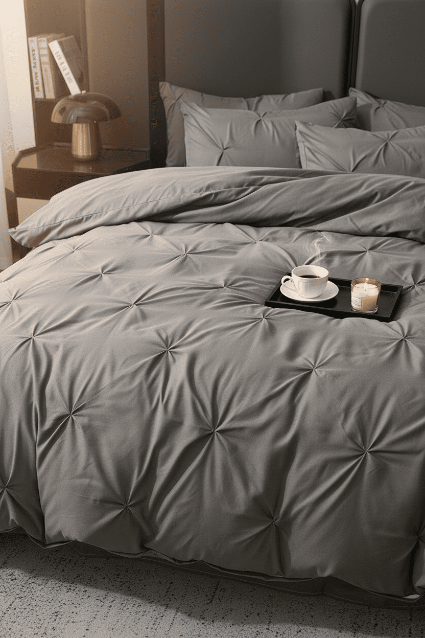 Thickened Ruffled Korean Style Brushed Microfiber Bedding Duvet Cover Set